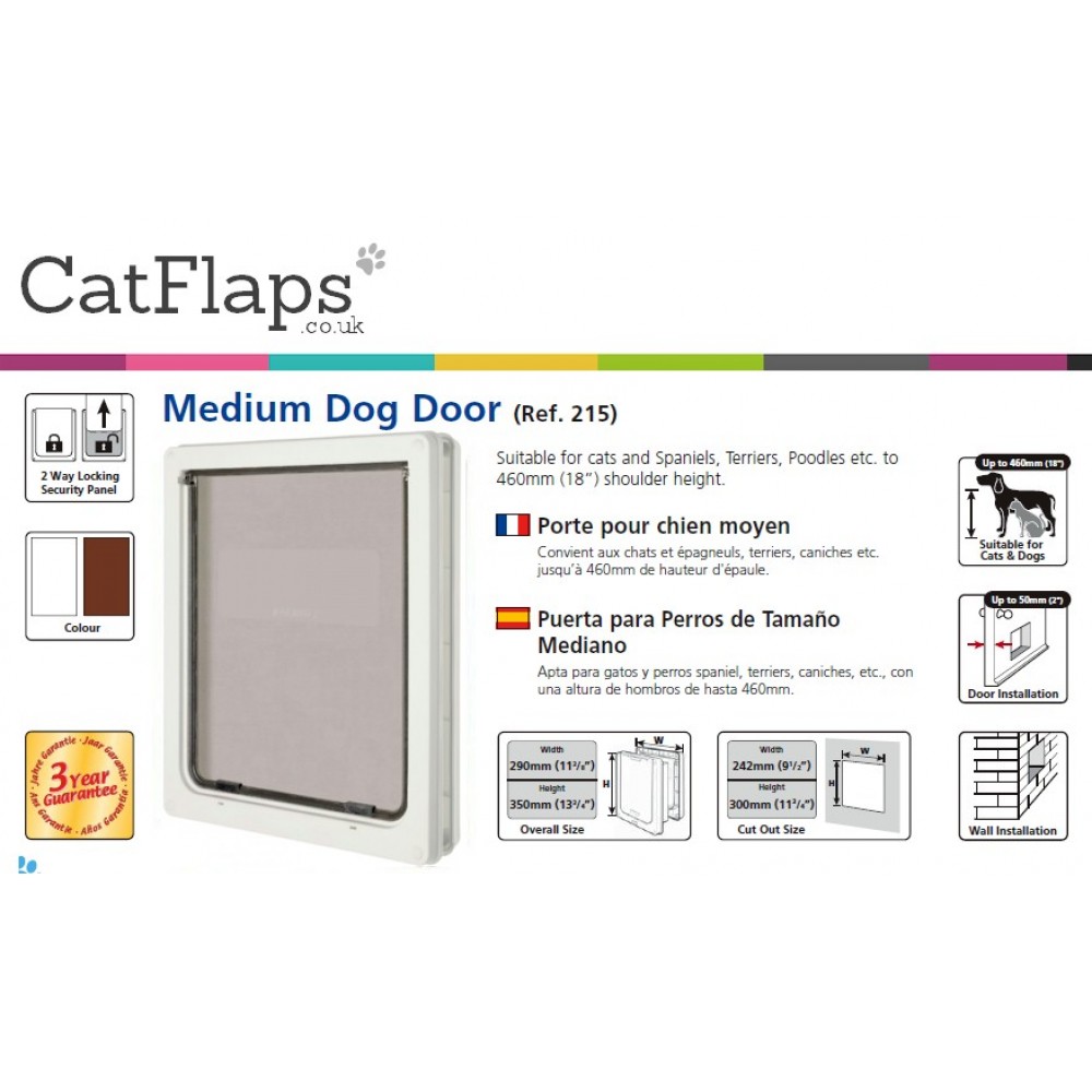 Dog Mate Medium Dog Door White 215w