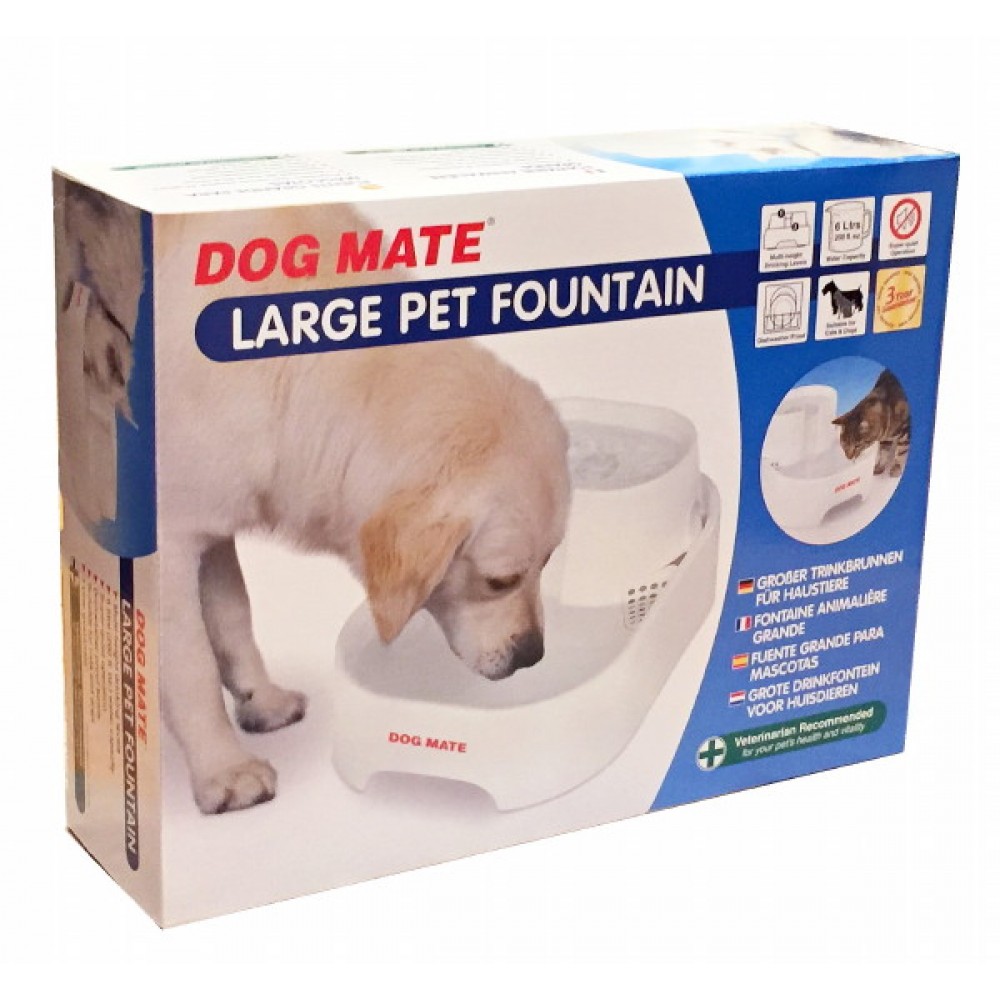 Dog Mate Drinking Fountain Large 6 Litre Fresh Filtered Water