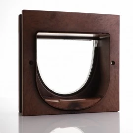 Magnetic Cat Flap Brown 224mm x 224mm – 4-Way Locking, Weather-Resistant & Secure Access