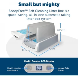 ScoopFree™ Covered Self-Cleaning Litter Box (Second Gen) – Automatic Odour Control, Hooded Design, Low-Tracking Crystal Litter