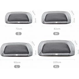Ohana Boston antibacterial breathable bolstered large grey dog bed