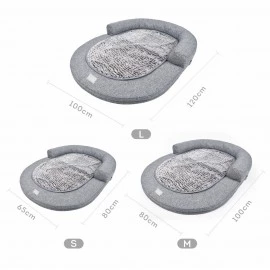 OHANA Athens Linen Bolster 2-in-1 Small Grey Dog Bed