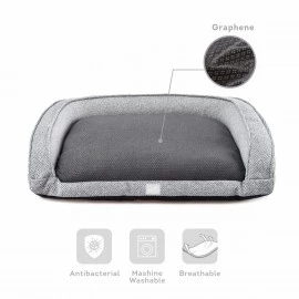 Extra large Dog Bed Grey Antibacterial Bolstered 