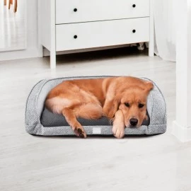 Extra large Dog Bed Grey Antibacterial Bolstered 