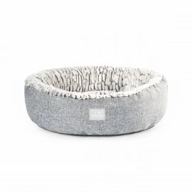 Donut Large Grey Dog Bed OHANA Athens Linen 