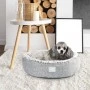 Donut Large Grey Dog Bed OHANA Athens Linen 