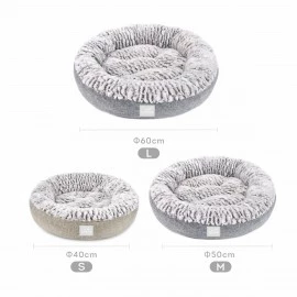 Donut Large Grey Dog Bed OHANA Athens Linen 