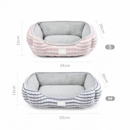 Puppy Bed OHANA Florence Square Blue Stripe Medium 