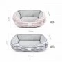 Puppy Bed OHANA Florence Square Blue Stripe Medium 