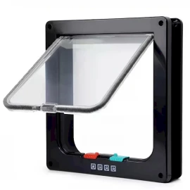 Large - 4-Way Locking Cat Door Flap – Black
