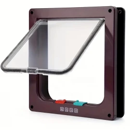 Large - 4-Way Locking Cat Door Flap – Brown