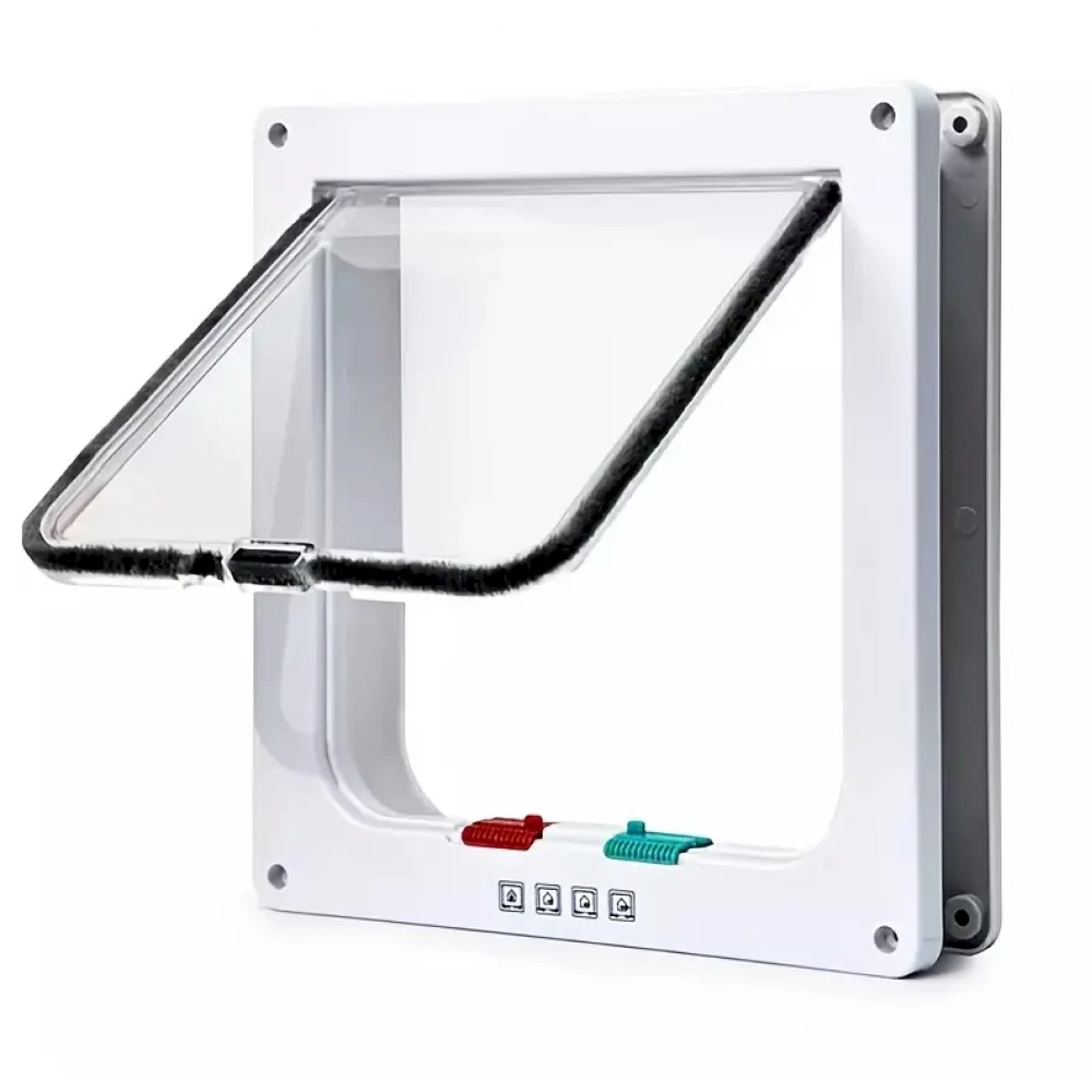Large - 4-Way Locking Cat Door Flap – White