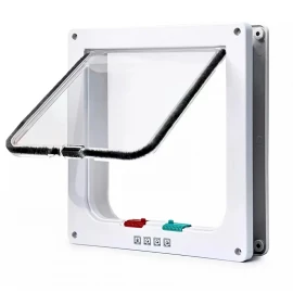 Large - 4-Way Locking Cat Door Flap – White