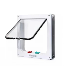 Medium - 4-Way Locking Cat Door Flap – White