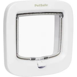 PetSafe Manual White 4-Way Locking Cat Flap – Secure & Easy-to-Install Cat Door