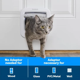 PetSafe Manual White 4-Way Locking Cat Flap – Secure & Easy-to-Install Cat Door
