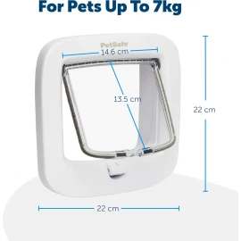 PetSafe Manual White 4-Way Locking Cat Flap – Secure & Easy-to-Install Cat Door