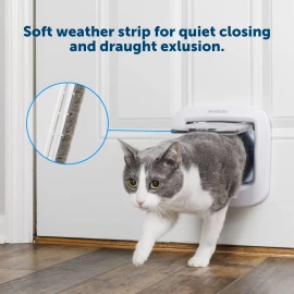 PetSafe Manual White 4-Way Locking Cat Flap – Secure & Easy-to-Install Cat Door