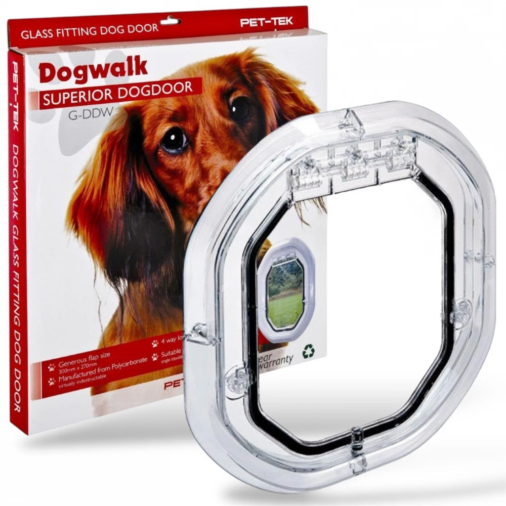 Dogwalk Glass Fitting Dog Door - Clear – G-DDC