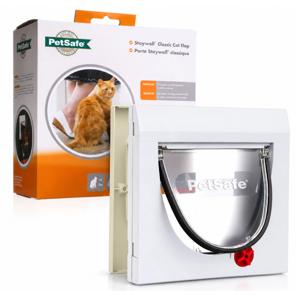 Classic Cream White 4-Way Locking Cat Flap 