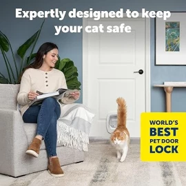 PetSafe White Big Cat Flap – Spacious & Secure Door for Large Cats & Small Dogs