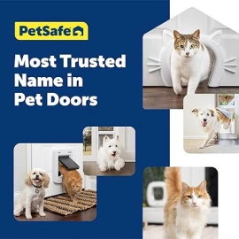 PetSafe White Big Cat Flap – Spacious & Secure Door for Large Cats & Small Dogs