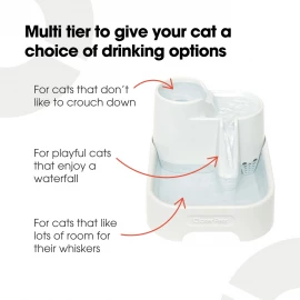 Cat Mate 3-Level Water Fountain for Cats & Small Dogs – Ultra-Quiet, 2L Capacity (Model 335W)