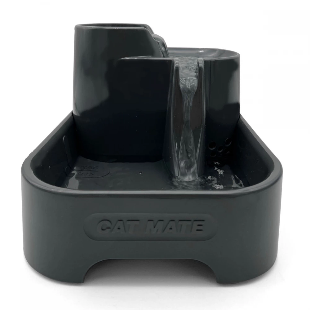 Cat Mate Grey 3-Level Water Fountain 335G | 2L Pet Fountain for Cats & Small Dogs