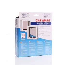 Cat Mate Lockable Cat Flap with Door Liner to 50mm White (2 inches) - 234W