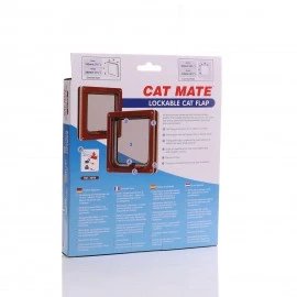 Cat Mate Lockable Cat Flap with Door Liner to 50mm Brown (2 inches) - 234B