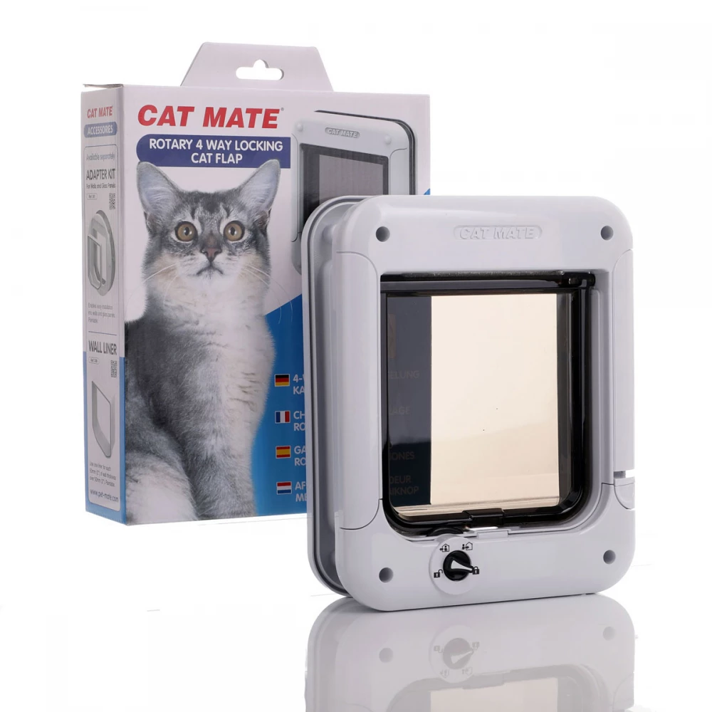 Cat Mate Rotary 4-Way Locking Cat Flap – White (Model 358W)