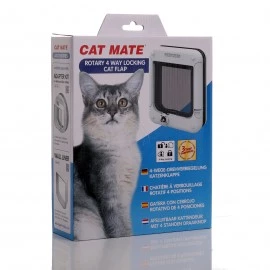 Cat Mate Rotary 4-Way Locking Cat Flap – White (Model 358W)