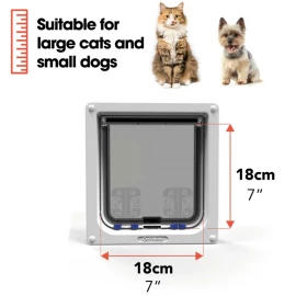 Cat Mate Large Cat Flap – 4-Way Lock, Grey | Secure & Weatherproof 221G