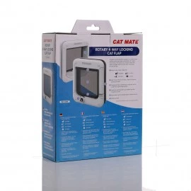 Cat Mate Rotary 4-Way Locking Cat Flap – White (Model 358W)