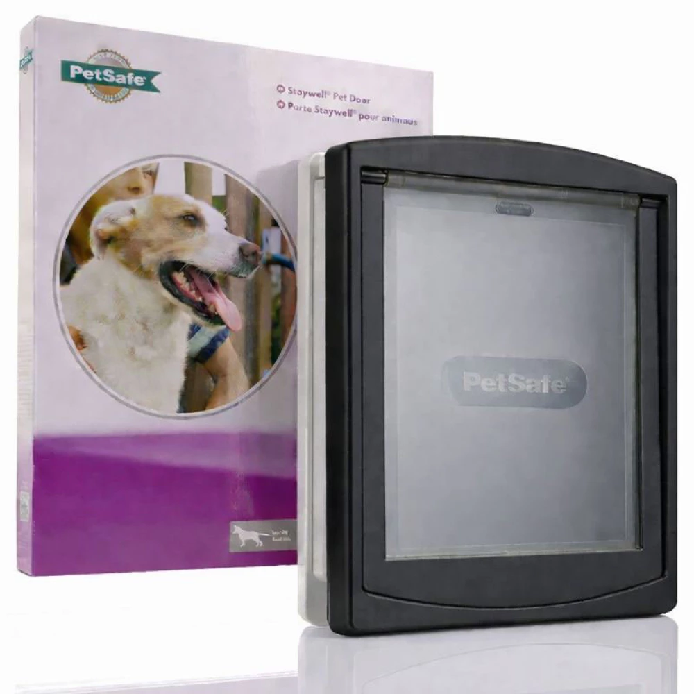 Large Dog Door - Black On White Ral 7016 