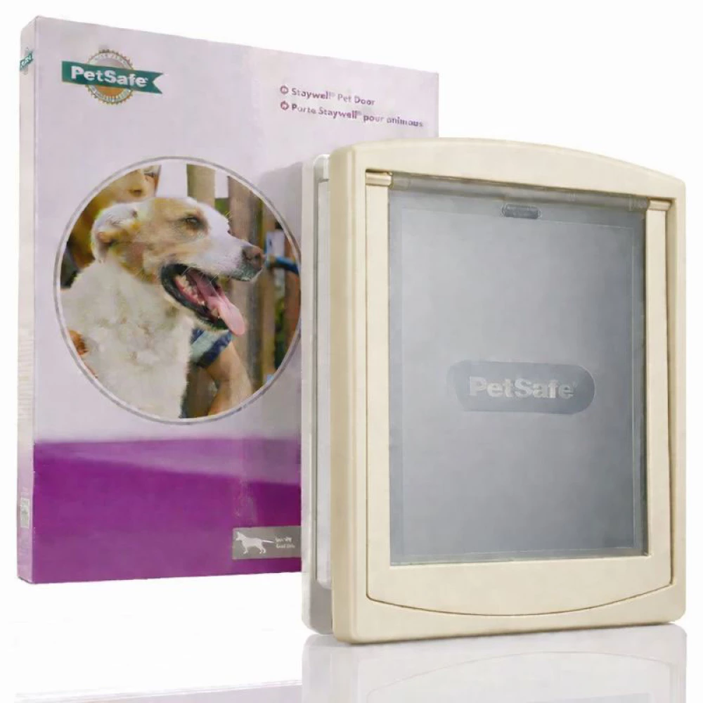 Large Dog Door - Cream On White 