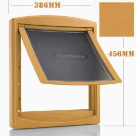 Large Dog Door - Irish Oak On White Ral 1011
