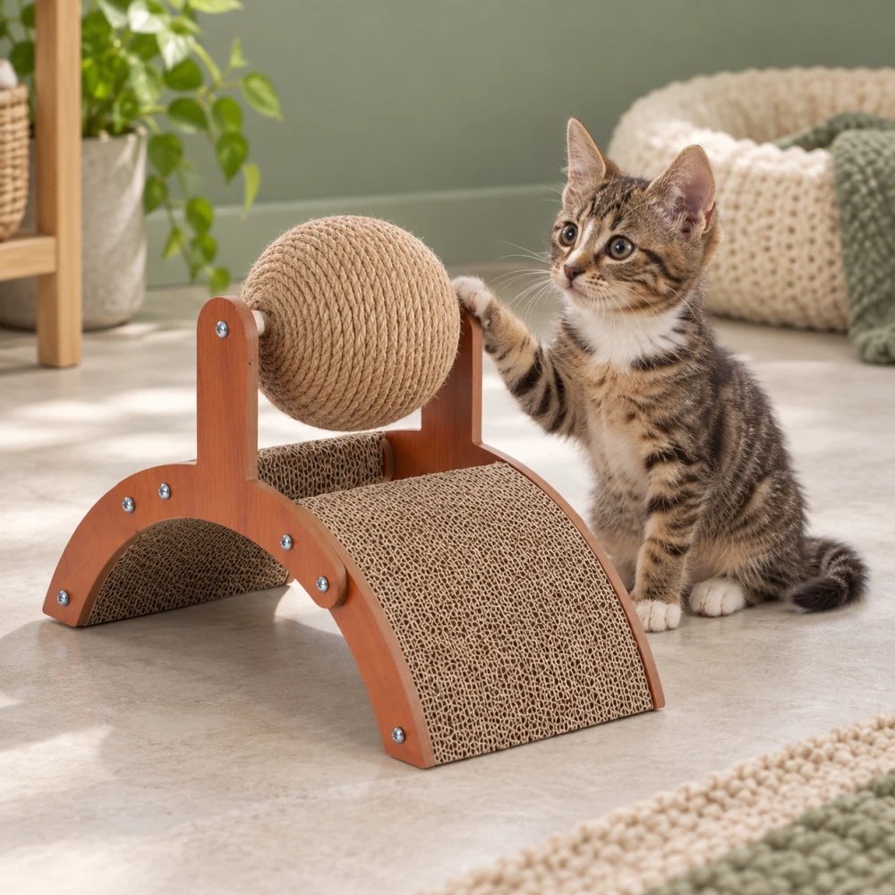 Kitten Scratching Bridge with Sisal Ball