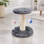 Mini Kitten Scratching Post with Two Hanging Toys – Grey