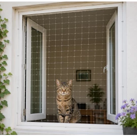 Transparent Cat Safety Net 1.5m x 2.0m with Fixing Kit