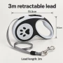 3m Retractable Lead for Small Dogs & Cats – Black