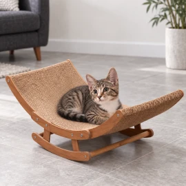 Cat Rocking Scratcher Lounger – Brown