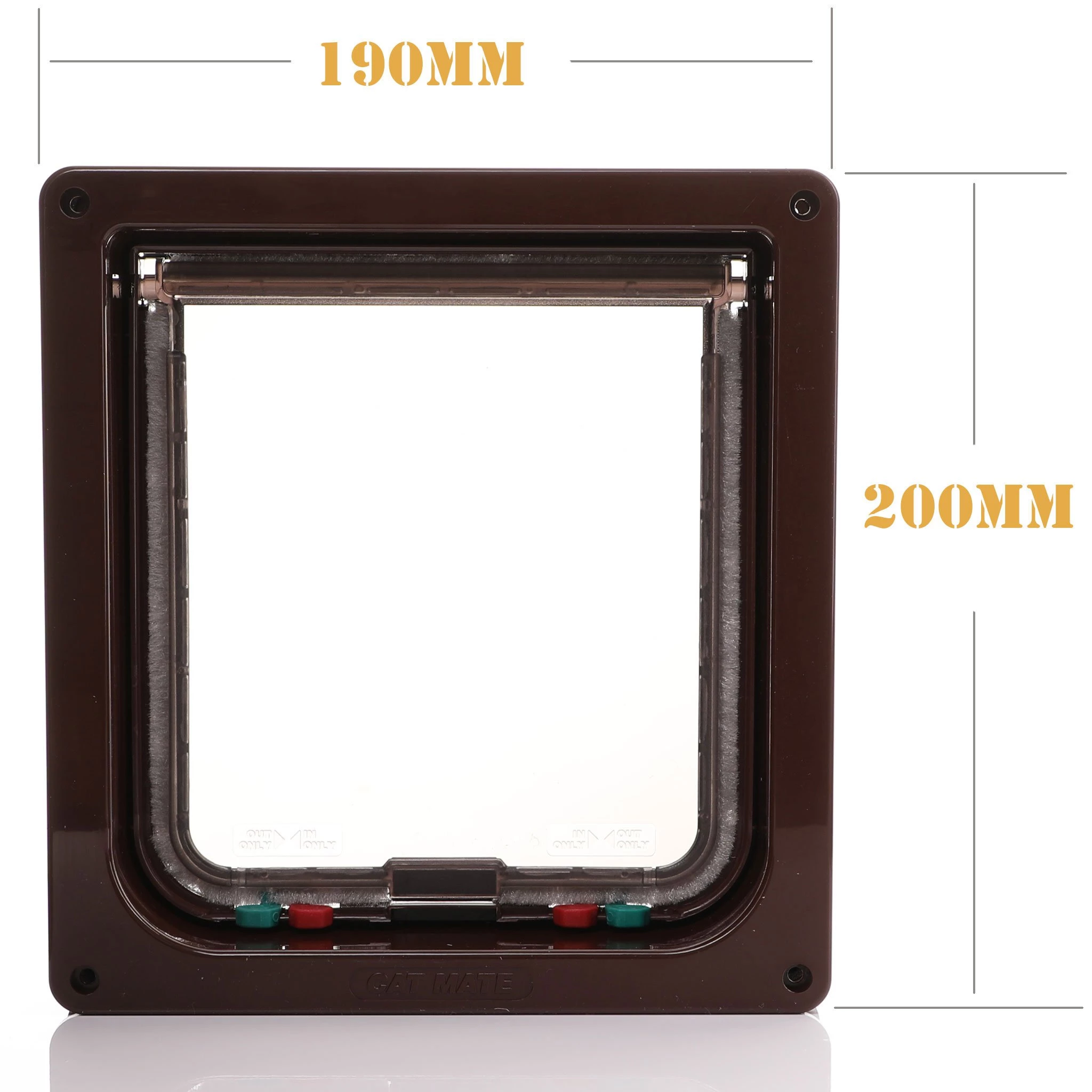 Cat Mate 235B Brown 4 Way Locking Cat Flap dimensions
