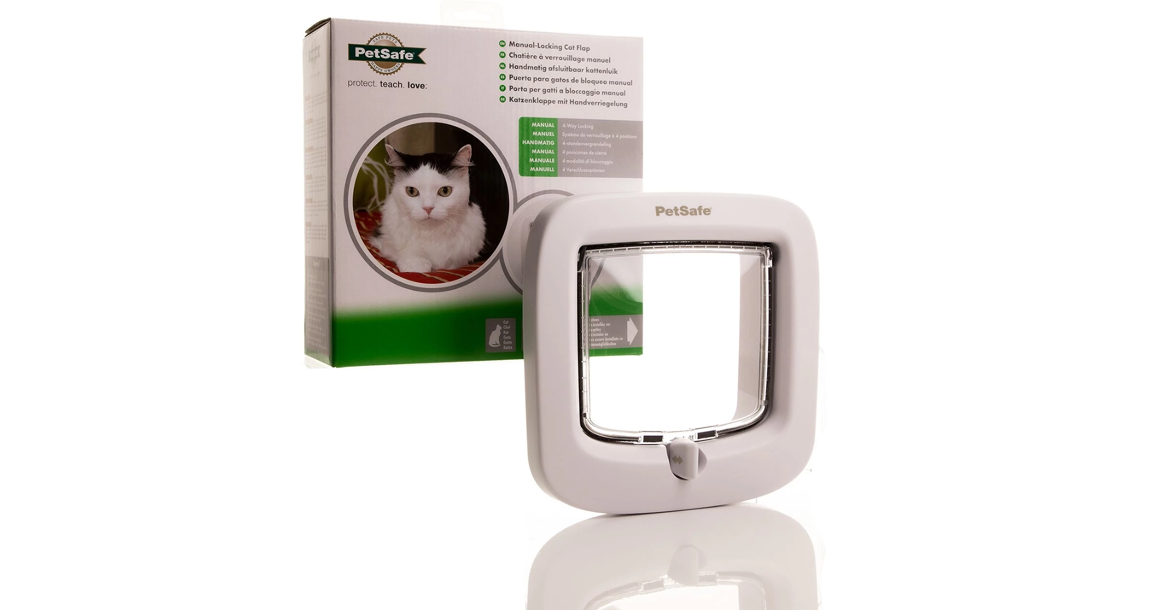 PetSafe white manual 4-way locking cat flap replacing the Staywell 300