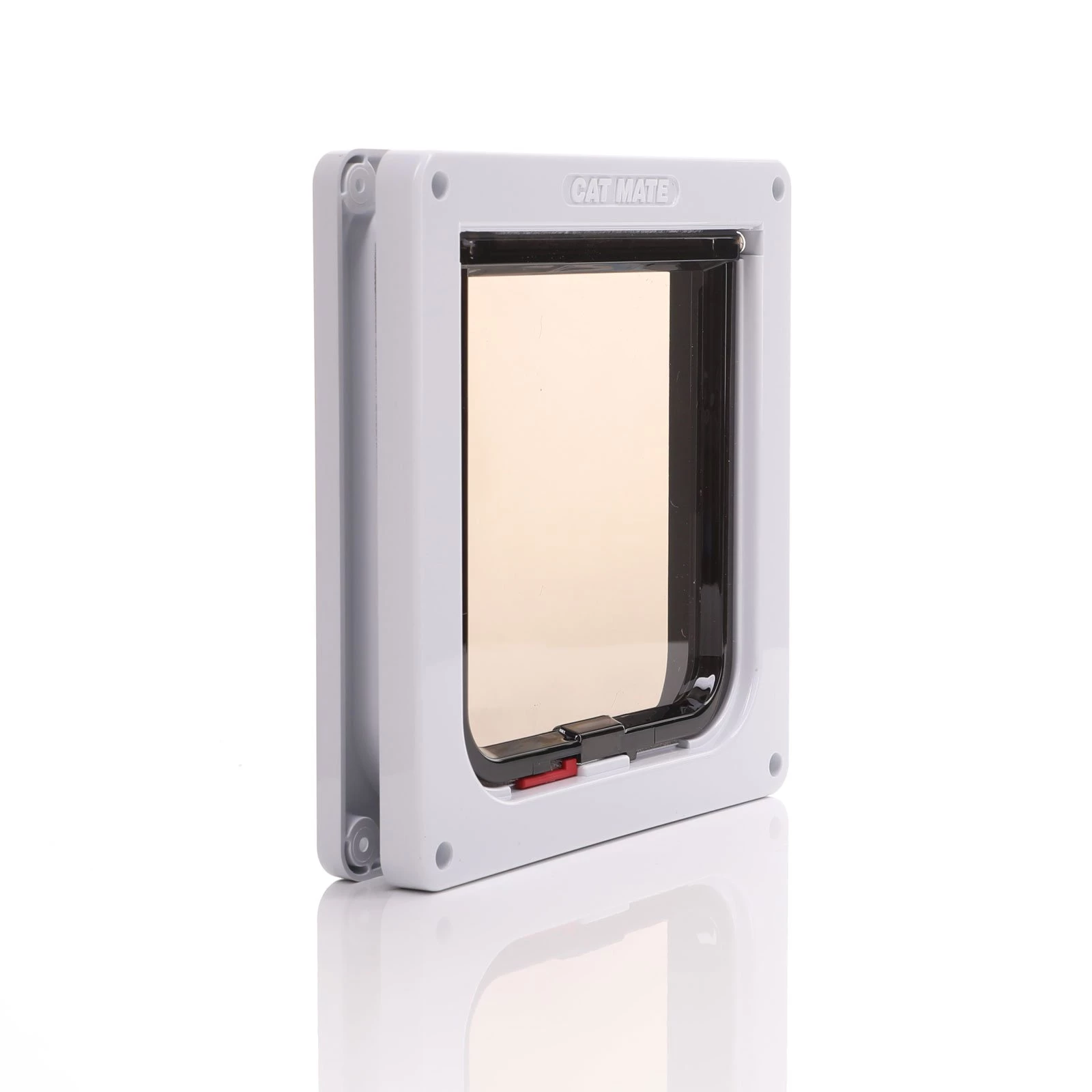 Cat Mate 304W white locking cat flap for thin wooden doors