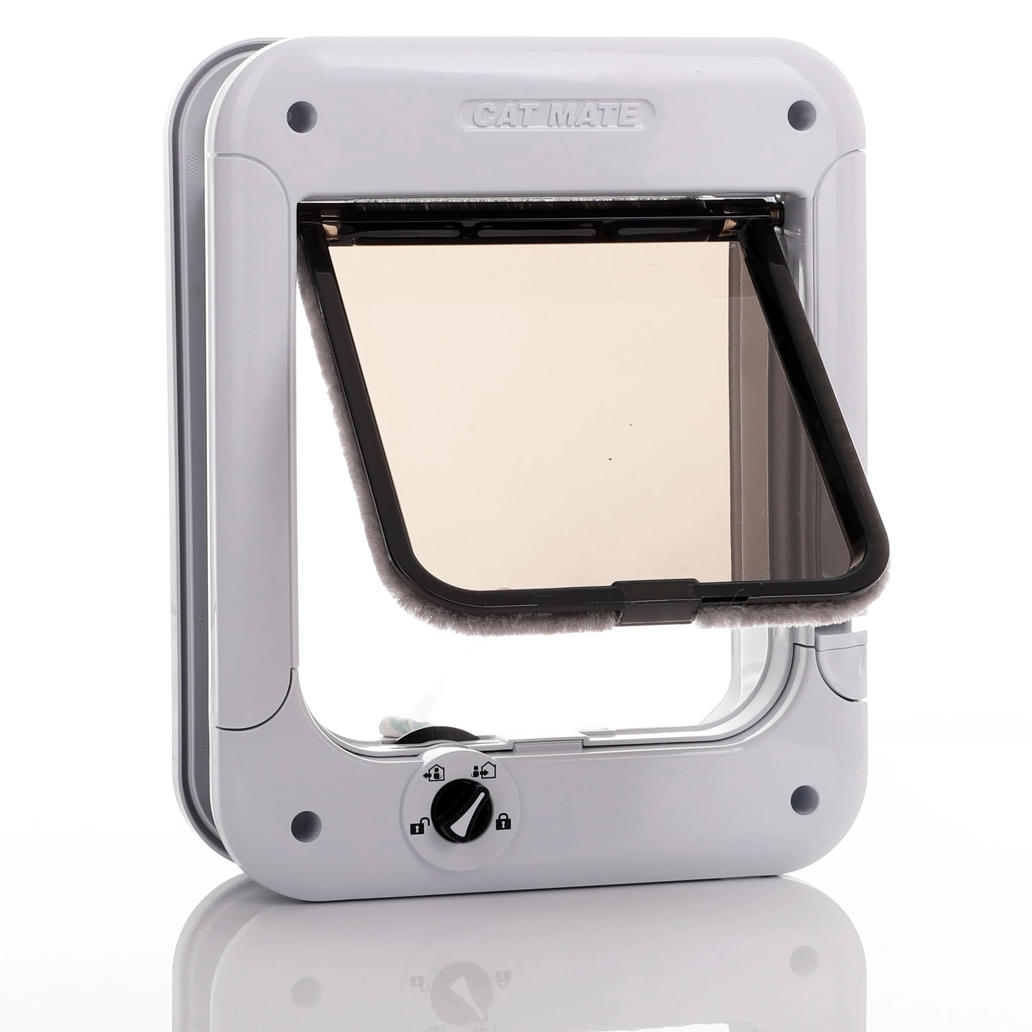 Cat Mate 358W rotary 4-way locking cat flap with white frame