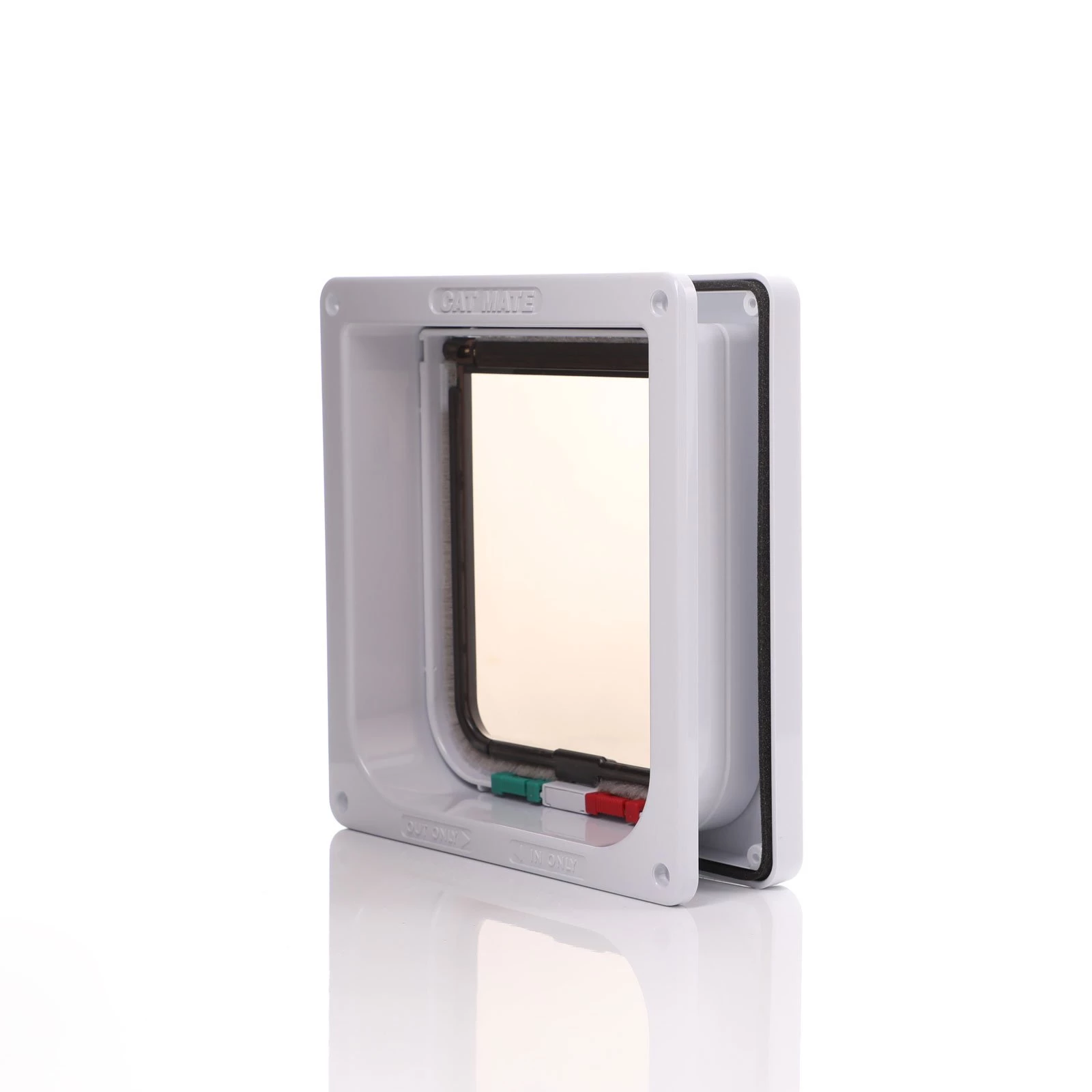Cat Mate 235W white locking cat flap front view