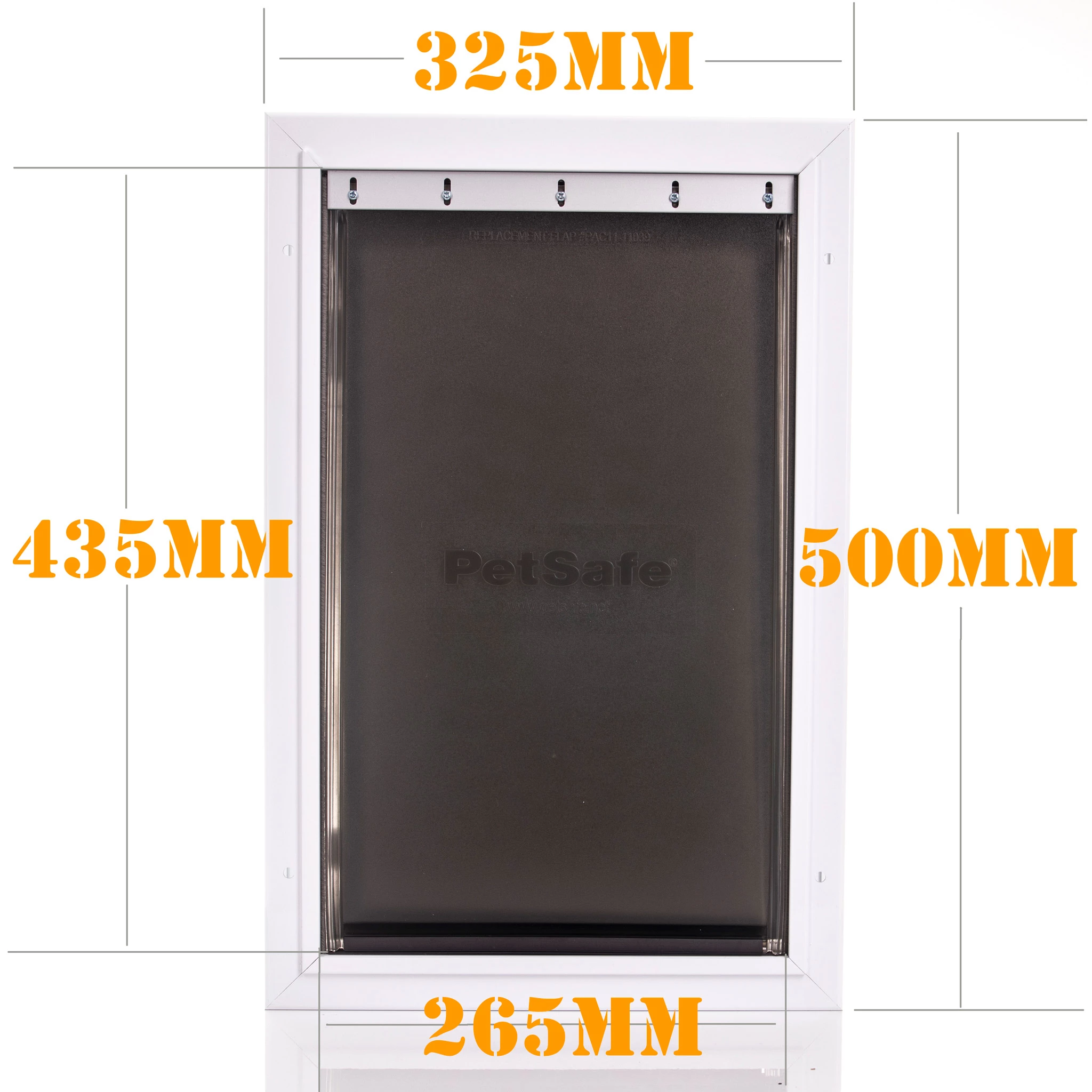 PetSafe Extreme Weather Large Aluminium Dog Door dimensions and cut-out sizes
