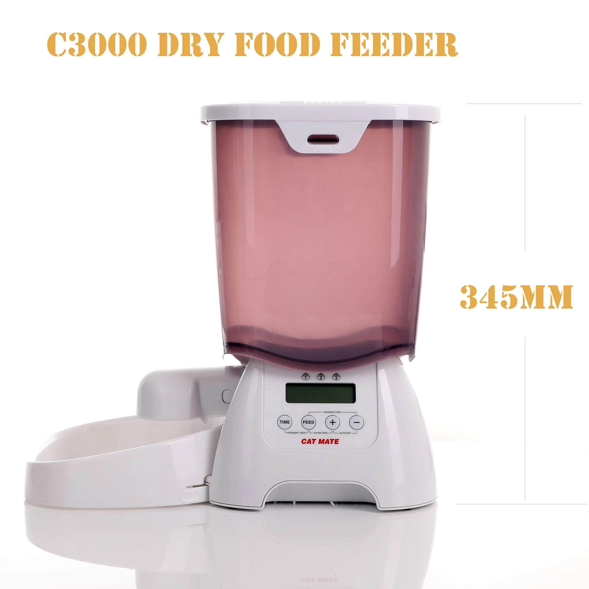 Cat Mate C3000 automatic dry food feeder dimensions and size guide