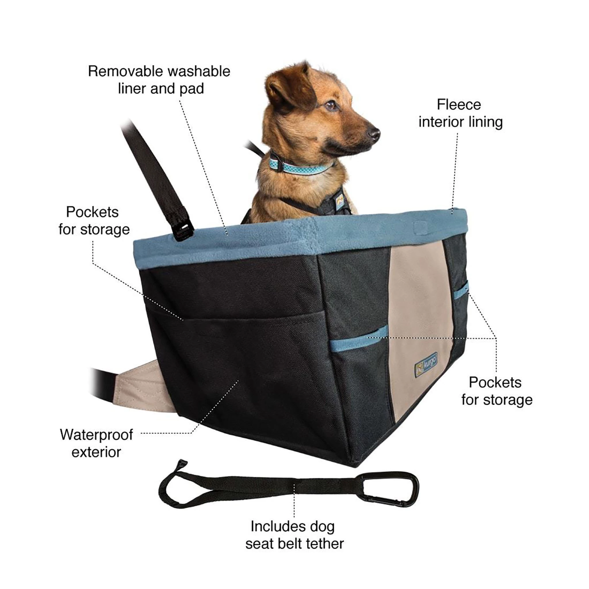 Kurgo Rover Booster Dog Car Seat for small dogs
